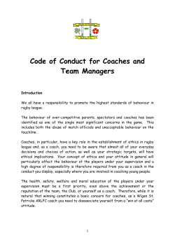 Code of Conduct for Coaches and Team Managers