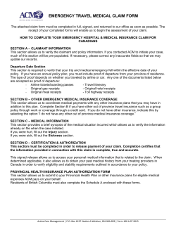 emergency travel medical claim form - active