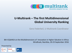 U-Multirank - International Conference and Workshops on Quality
