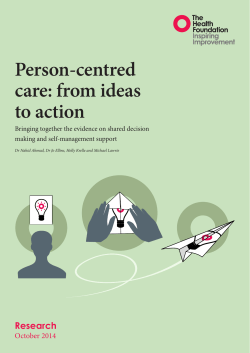 Person-centred care: from ideas to action