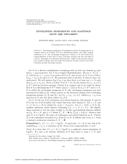 ENVELOPING SEMIGROUPS AND MAPPINGS ONTO THE TWO