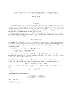 HOMOGENEOUS FLOWS AND THE STATISTICS OF