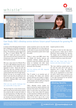 Case Study: OGL`s cDesktop service delivers future