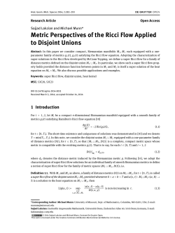 Metric Perspectives of the Ricci Flow Applied to Disjoint Unions
