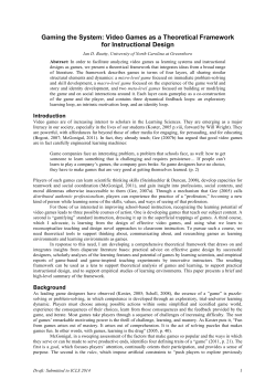 Gaming the System: Video Games as a Theoretical