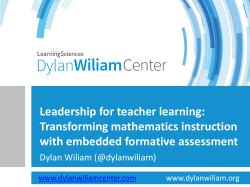 Leadership for teacher learning