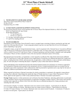 21st West Pines Classic Kickoff