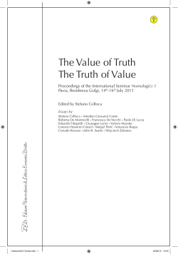 The Value of Truth / The Truth of Value. Proceedings of the