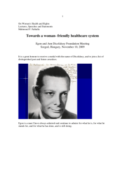 6 Towards a woman-friendly healthcare system