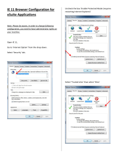 IE 11 Browser Configuration for eSuite Applications