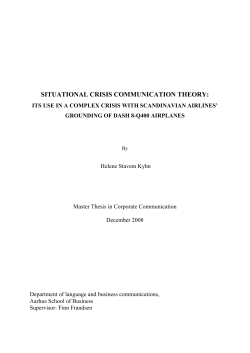 situational crisis communication theory