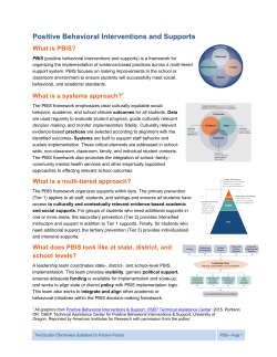 Inclusive Practice Tool: Positive Behavioral Interventions and Supports