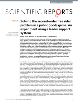 Solving the second-order free rider problem in a public goods game