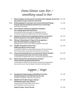 Etwas kleines zum Bier / something small to bier Suppen / Soups