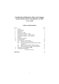Classification (Publications, Films and Computer Games