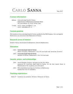 carlo sanna - Politecnico di Torino