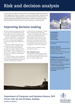 Risk and decision analysis