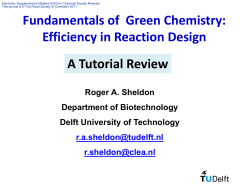 Fundamentals of Green Chemistry: Efficiency in Reaction Design A