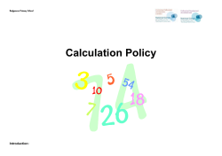 Badgemore`s Calculation Policy