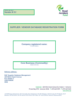 New Vendor Database Registration Form
