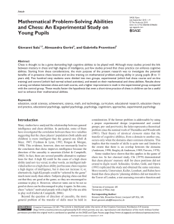 Mathematical Problem-Solving Abilities and Chess: An Experimental