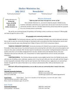 July 2012 Newsletter - Shelter Ministries Inc.