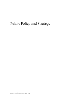 Public Policy and Strategy