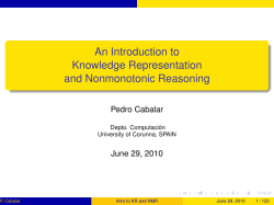 An Introduction to Knowledge Representation and Nonmonotonic