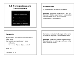 6.4 Permutations and Combinations