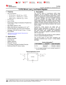 TLV702 300-mA, Low-IQ, Low-Dropout Regulator