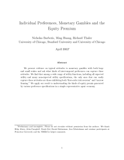 Individual Preferences, Monetary Gambles and the - Berkeley-Haas
