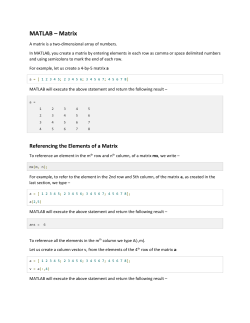 MATLAB &ndash; Matrix