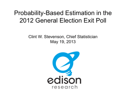 Probability-Based Estimation in the 2012 General Election