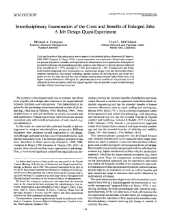 Interdisciplinary Examination of the Costs and Benefits of Enlarged