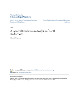 A General Equilibrium Analysis of Tariff Reductions
