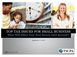 Tax Saving Strategies for the 2012 Filing Season Presentation