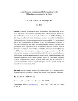 A simultaneous equation model of economic growth, FDI and