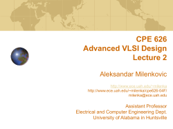 Advanced VLSI Design: Introduction - UAH