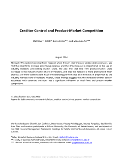 Creditor Control and Product