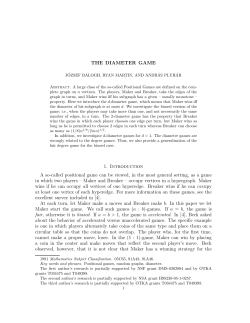 THE DIAMETER GAME 1. Introduction A so