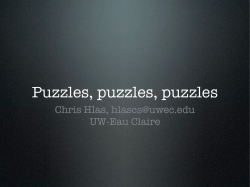 Puzzles, puzzles, puzzles