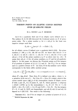 TORSION POINTS ON ELLIPTIC CURVES