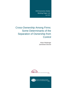 Economics Series Cross-Ownership Among Firms: Some