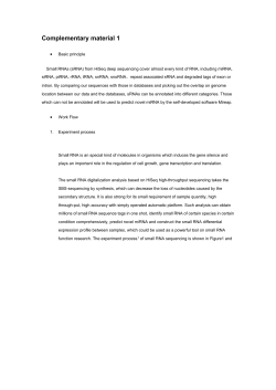 Complementary material 1 Basic principle Small RNAs (sRNA) from