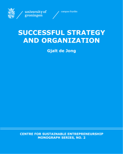SUCCESSFUL STRATEGY AND ORGANIZATION