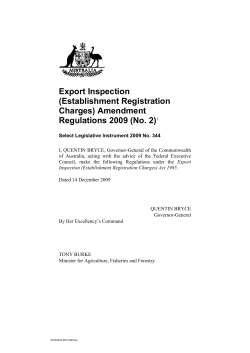 Export Inspection - Federal Register of Legislation