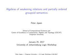 Algebras of weakening relations and partially ordered groupoid