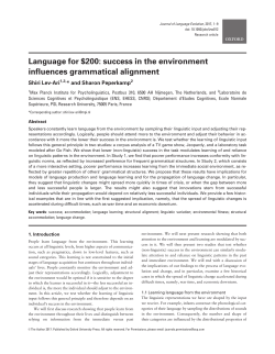 Language for $200: success in the environment