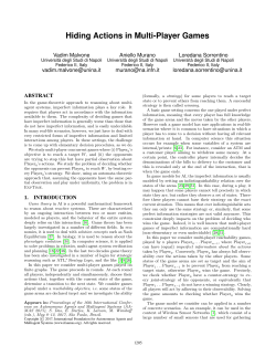 Hiding Actions in Multi-Player Games