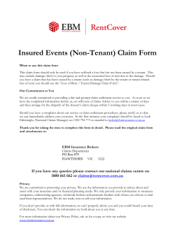 Insured Events (Non-Tenant) Claim Form